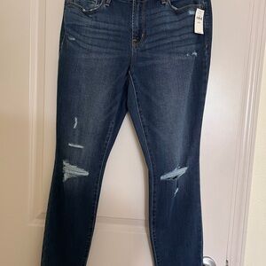 Old Navy Blue Skinny Jeans Distressed Modern